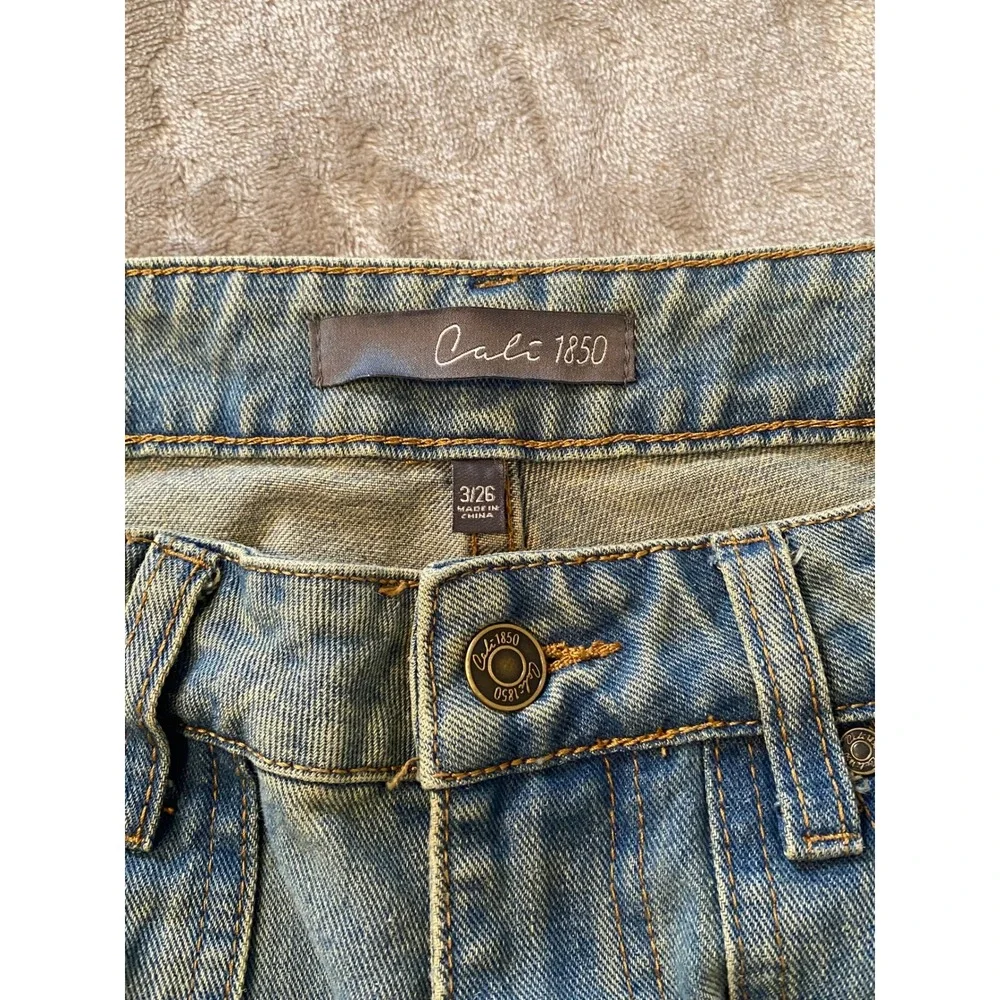 Cali 1850 Carpenter Jeans Womens 3/26 Blue Relaxed Straight Leg‎ Utility Y2K